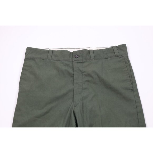 Vtg 60s Streetwear Mens 34x31 Lightweight Flared Wide Leg Chino Pants Green USA - Picture 2 of 16